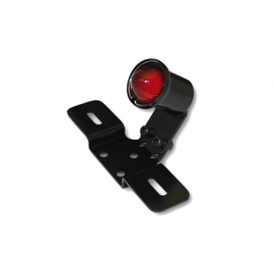 Kép: SHIN YO LED Hátsó Lámpa Old School TÍPUS3, Fekete, Piros Üveg, Rendszámtábla Tartóval