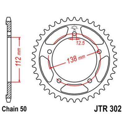 Kép: JT SPROCKETS Acél Standard Hátsó Láncszem 302 530