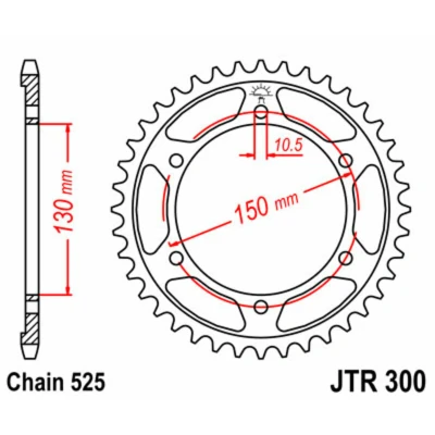 Kép: JT SPROCKETS Acél Standard Hátsó Láncsprocket 300 525