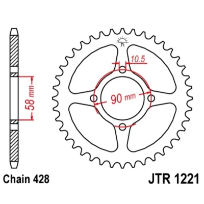 Kép: JT SPROCKETS Acél Standard Hátsó Láncszem 1221 428
