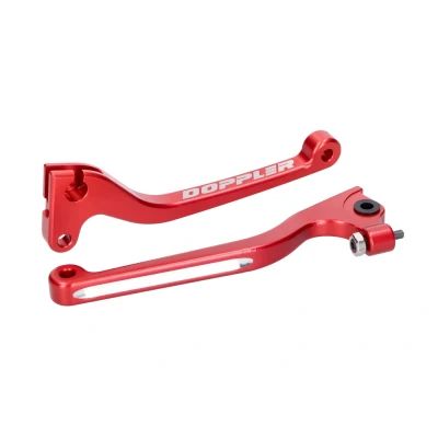 Kép: Fékkar és kuplungkar készlet Doppler CNC piros Derbi Senda, Gilera RCR, SMT 2010, 2010