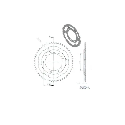 Kép: Hátsó lánckerék 54 fogú MBK 51S (Grimeca felnik d.98mm)