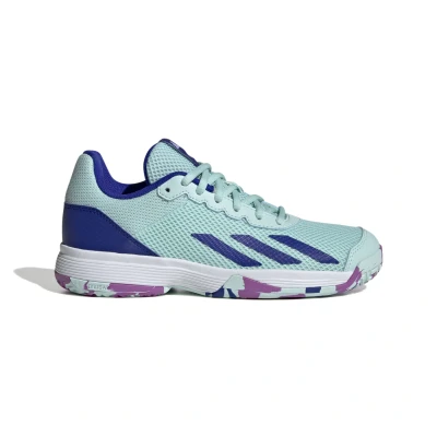 Kép: adidas Performance Courtflash Unisex Teniszcipők többféle pályához gyerekeknek, Méret: 38, Semi flash aqua/lucid blue/purple burstCipő