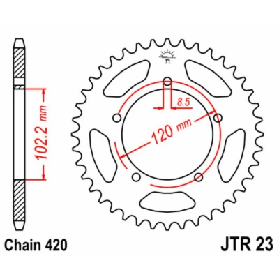 Kép: JT SPROCKETS Acél Standard Hátsó Láncszem 23 420