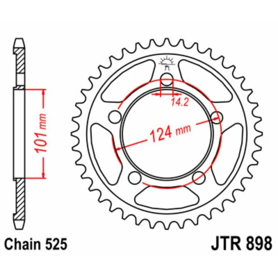 Kép: JT SPROCKETS acél standard hátsó lánckerék 898 525