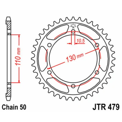 Kép: JT SPROCKETS Acél Standard Hátsó Láncsor 479 530