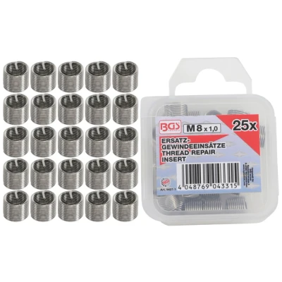 Kép: Menetbetétek BGS M8 x 1,0 mm 25 db.