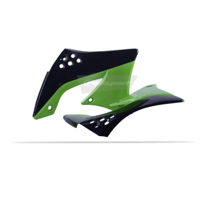 Kép: POLISPORT Radiátorburkolatok OEM Szín Fekete/Zöld Kawasaki KX450F